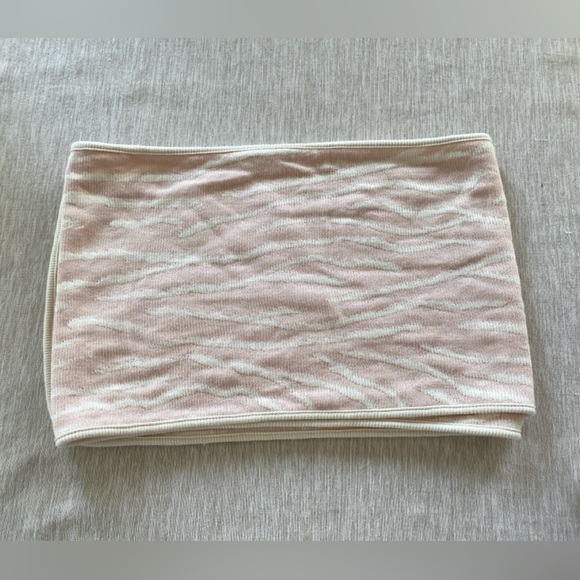 Joan Vass USA Scarf Reversible Pink/ Cream Stripes Cotton - Picture 8 of 8